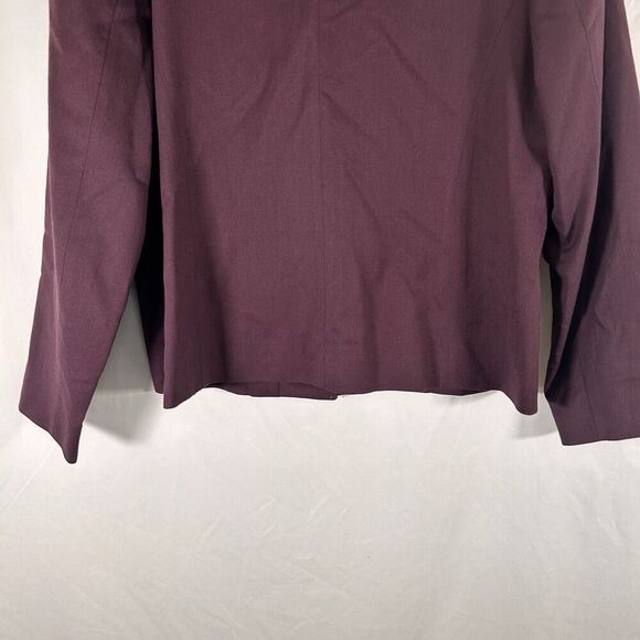 Pendleton Wool Blend Jacket Women's 14 Solid Burgundy 2 Button Front - Picture 8 of 8